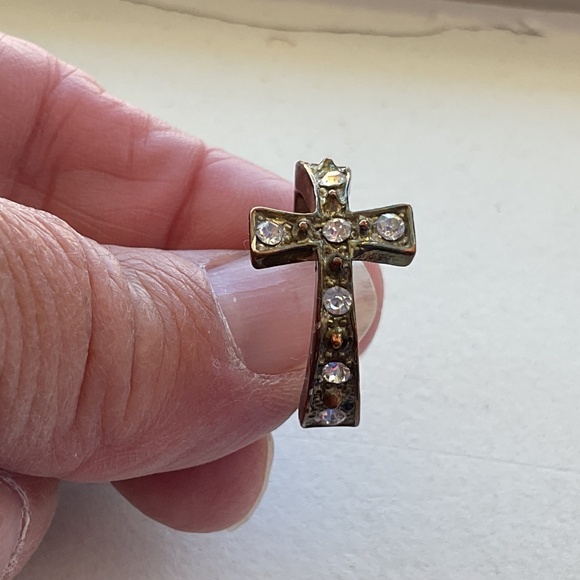 Vintage Cross Ring Crystal Copper size 8.25 - Picture 8 of 15